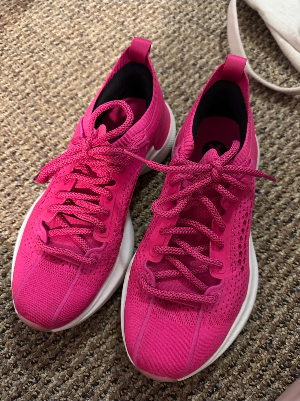 lululemon athletica charge feel 3 Hot Pink Knit Lace-Up Sneakers